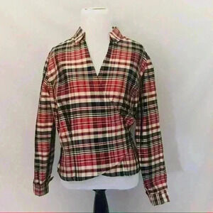 Ann Taylor Plaid Wrap Shirt 10P